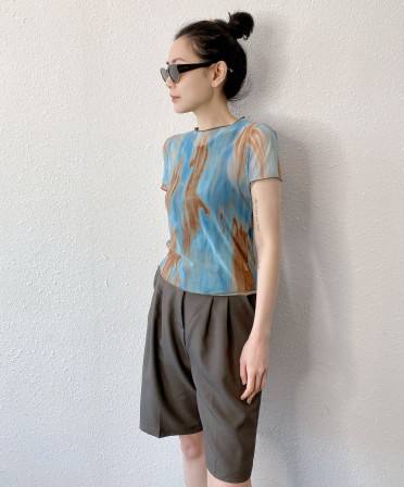 Tie Dye Mesh Top #250412